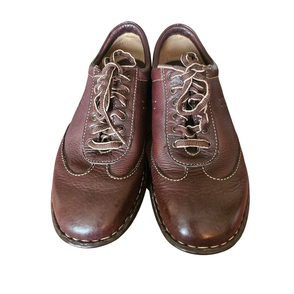 Born Brown Leather Oxford Shoes Womens 9 Comfort Lace-Up
